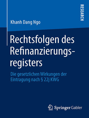 cover image of Rechtsfolgen des Refinanzierungsregisters